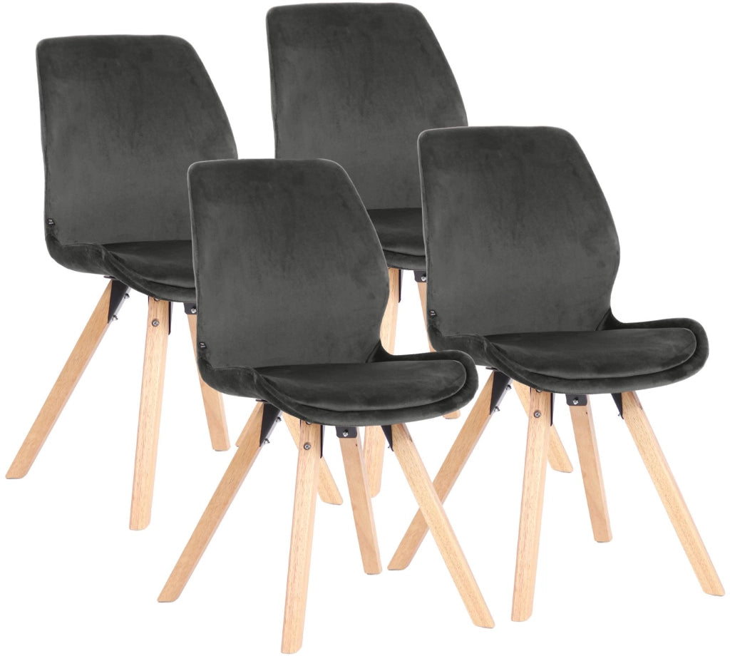4er Set Stuhl Luna Samt