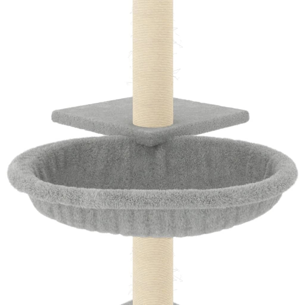 Tiragraffi per gatti Mobili per arrampicata su torre Tiragraffi piattaforma da arrampicata con tiragraffi in sisal leggero 72 cm grigio 02_0022614