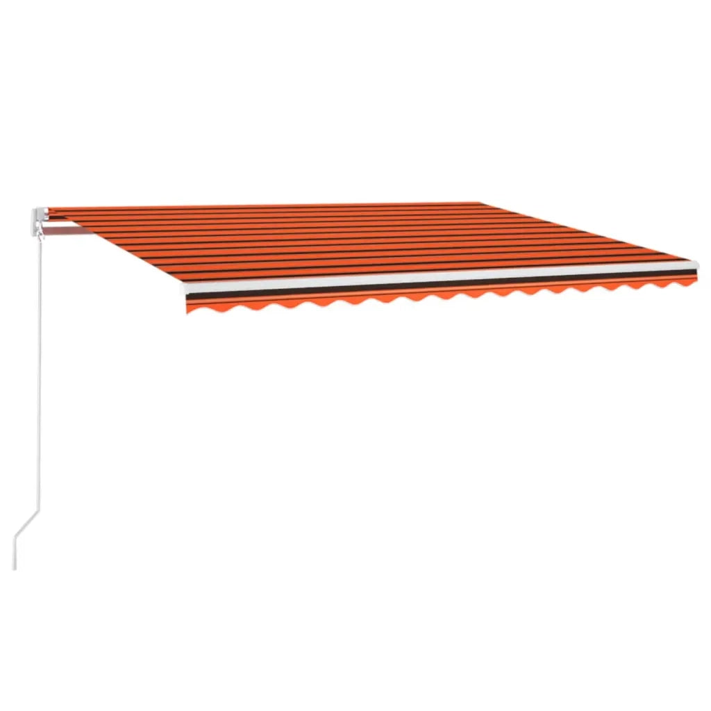 Tenda da Sole Retrattile Manuale LED 450x300 cm Arancio Marrone cod mxl 43729