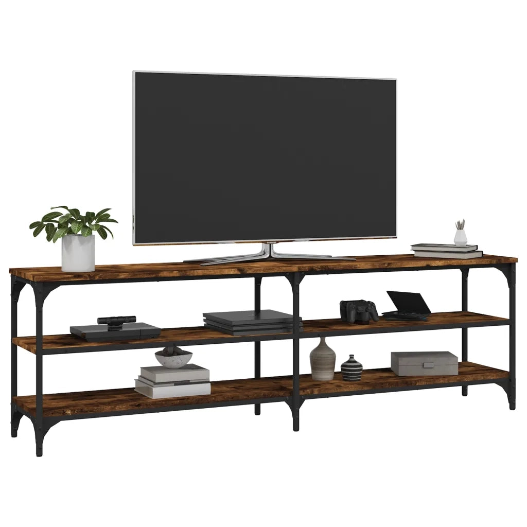 Mobile TV Rovere Fumo 160x30x50 cm in Legno Multistrato 826751