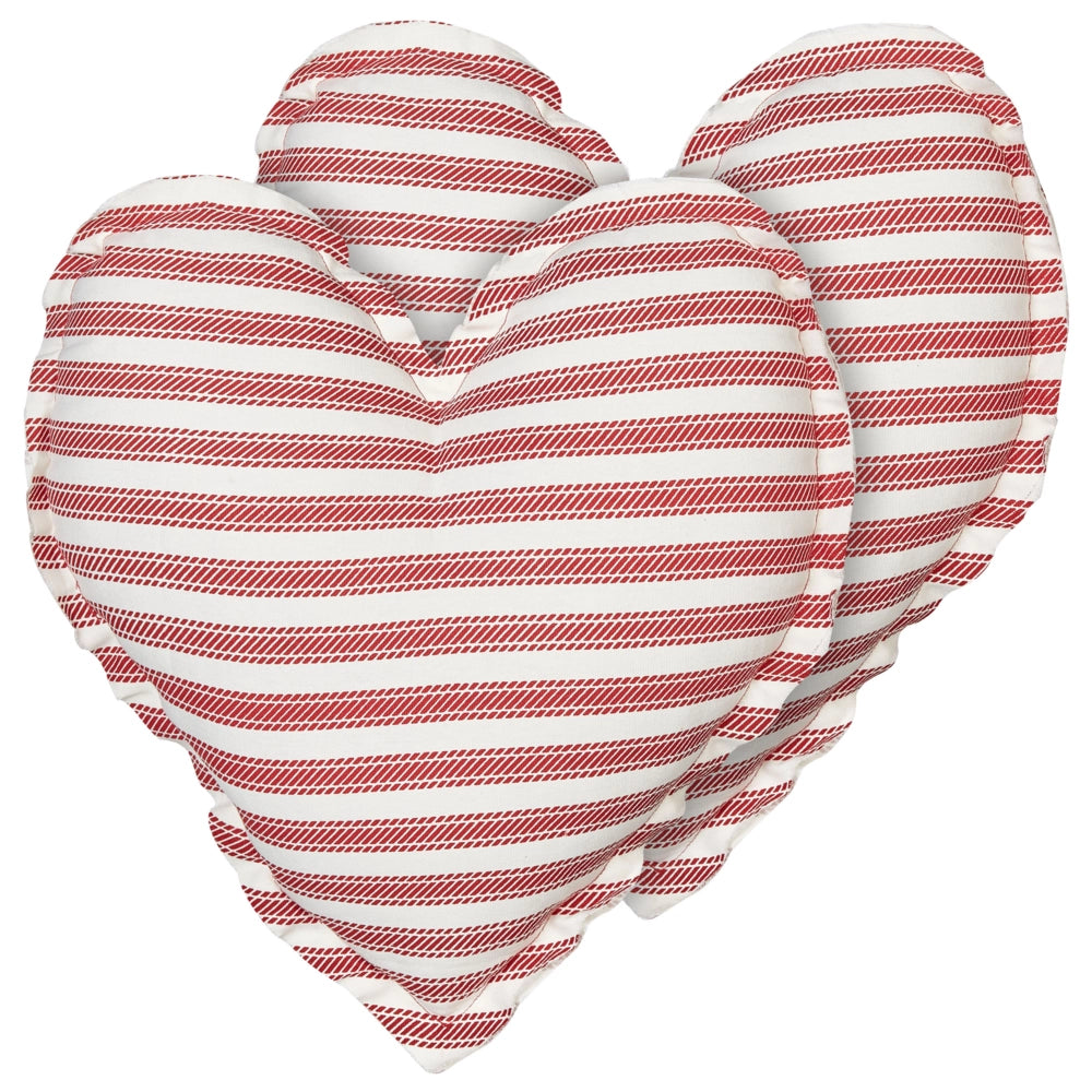 Set di 2 cuscini decorativi in cotone bianco e rosso 45 x 45 cm Cuori Accessori decorativi moderni