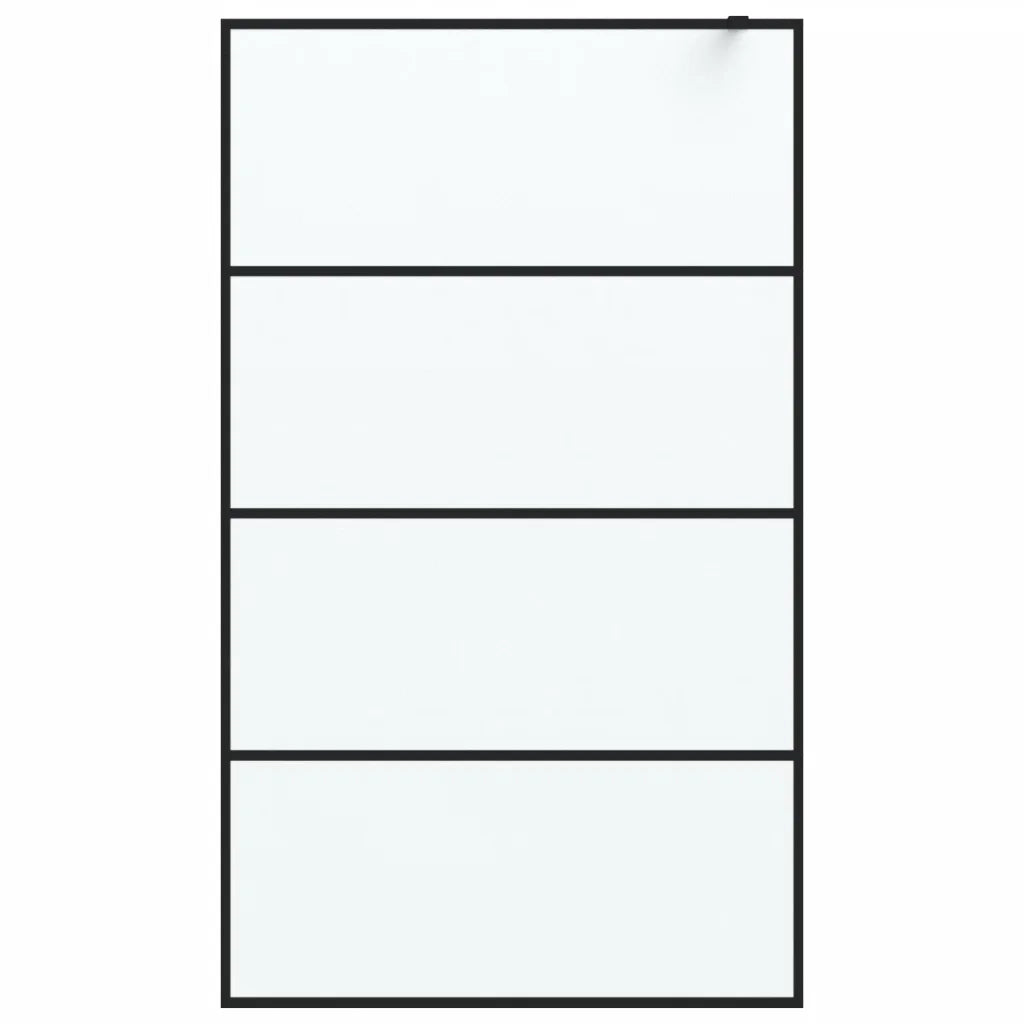 Parete Doccia Walk in Nera 115x195 cm Vetro Smerigliato ESG