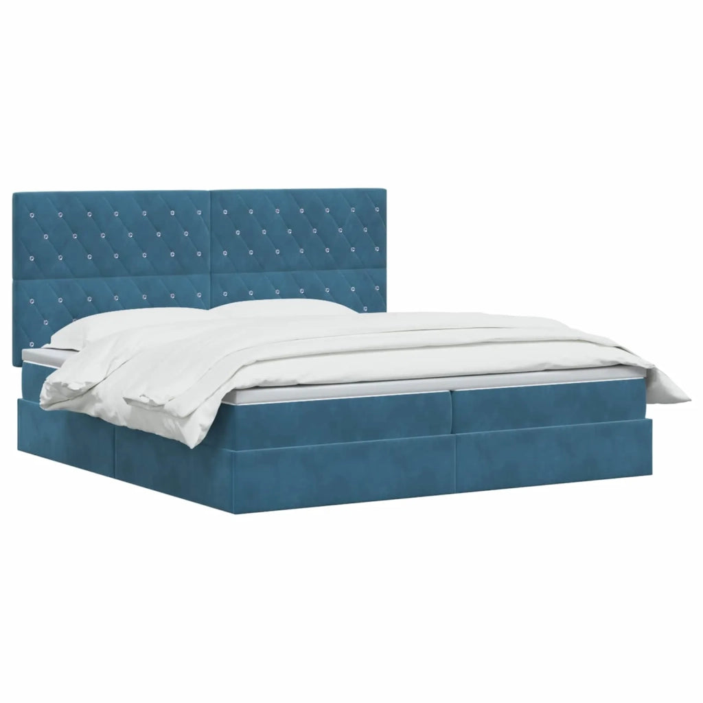 Letto con contenitore e materasso Blu Scuro 200 x 200 cm 3459655