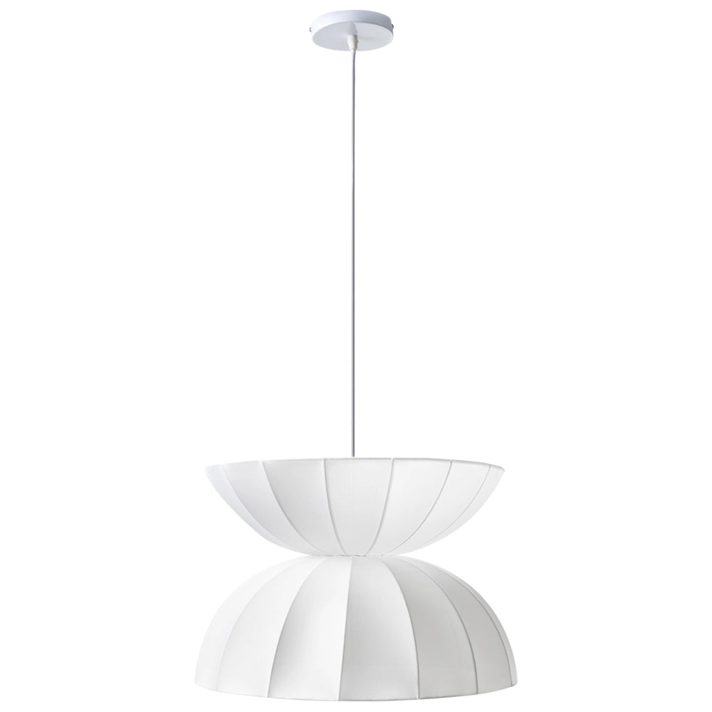 Lampada a sospensione in finta seta bianca Plafoniera Sala da pranzo Soggiorno Stile moderno