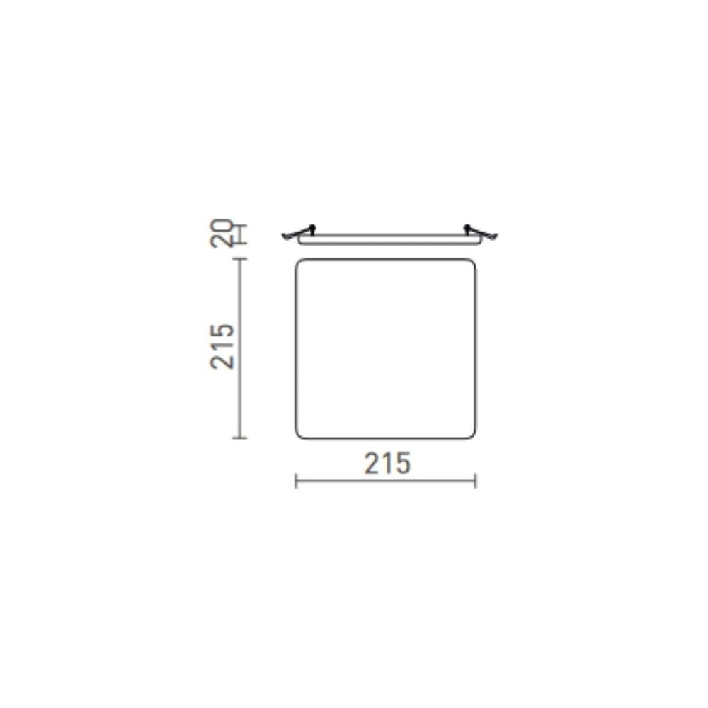 Plafoniera BELI SQ 21 da incasso  acrilico 230V LED 24W IP65  3000K