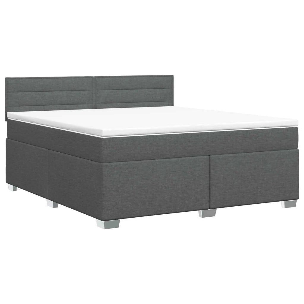 Letto box spring con materasso Grigio Scuro 140 x 190 cm 3450468