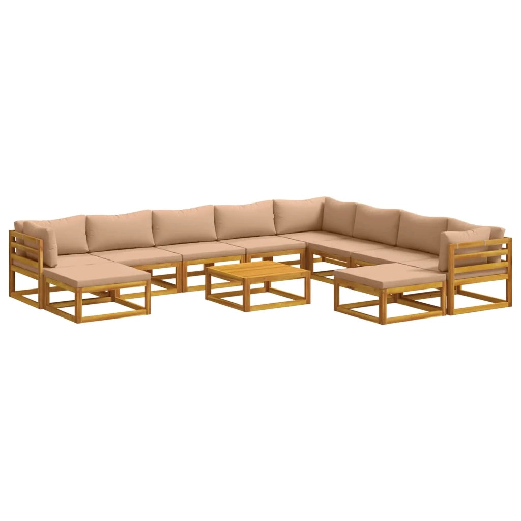 Set di divani 11 pz Naturale Legno di Acacia Massello 3417293