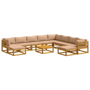 Set di divani 11 pz Naturale Legno di Acacia Massello 3417293