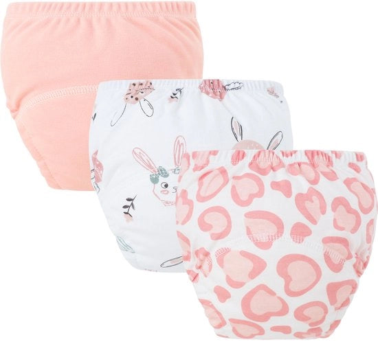 Set di 3 pezzi di biancheria intima per bambini - Pantaloncini di cotone per bambini - Pantaloncini di toilet training riutilizzabili per bambini - Dischetti per bambini respiro - Adatti per bambini di 12 - 18 kg
