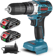 Drill multiuso senza batteria con 25+3 funzionalità e 2 batterie da 1,5Ah - 20V potente trapano per uso domestico