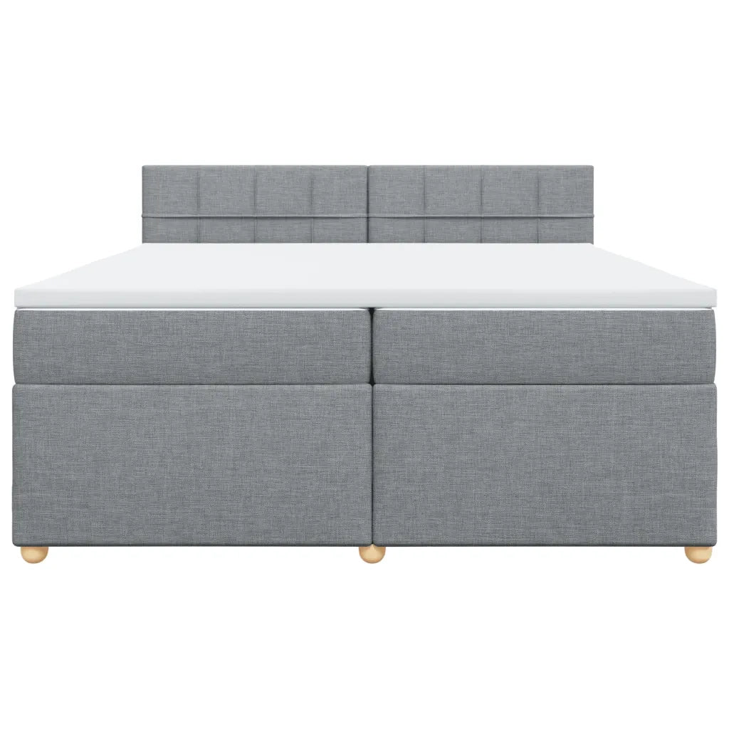 Giroletto a Molle con Materasso Grigio Chiaro 200x200cm Tessuto