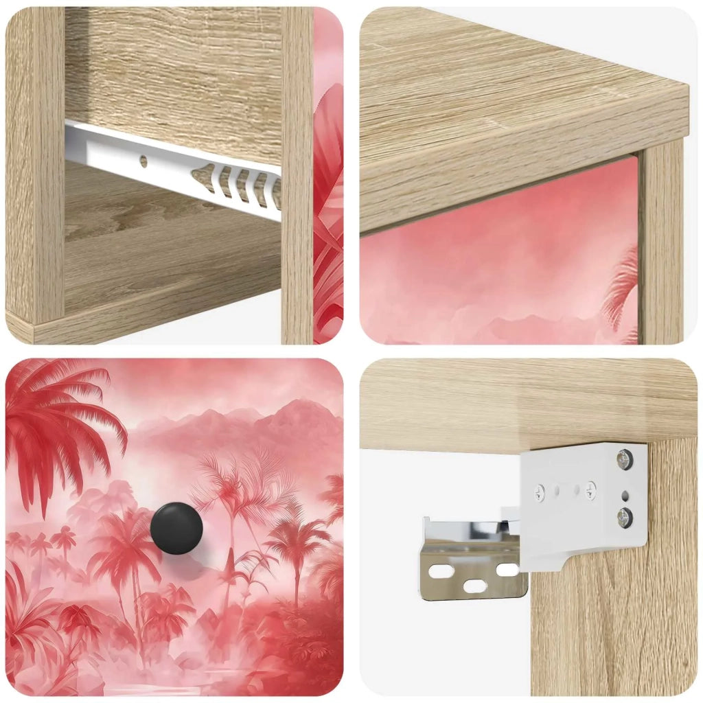 Mobiletto da comodino a parete AACHEN Rovere Sonoma 8007497