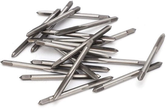 Attrezio per tapatura a mano - 20 pezzi - Con vite a dente metrico - Adatto per lavorazione del metallo - Benna a punta in acciaio