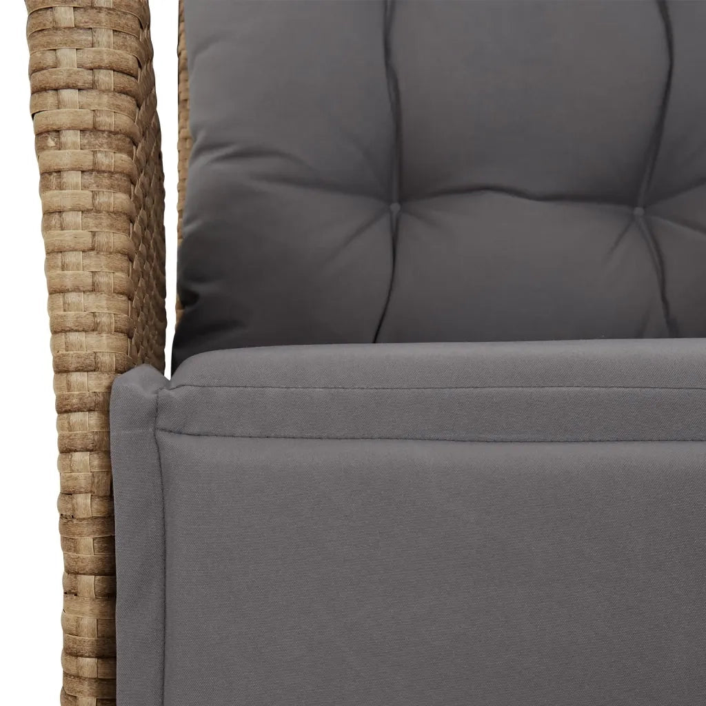 Set Pranzo da Giardino 9 pz con Cuscini Beige Misto Polyrattan 3213129