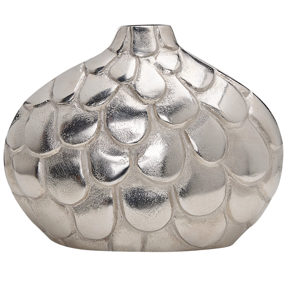 Vaso per fiori in alluminio argento decorativo in metallo rotondo vaso da tavolo decorazione per la casa design moderno