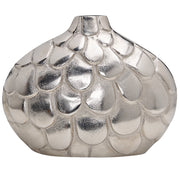 Vaso per fiori in alluminio argento decorativo in metallo rotondo vaso da tavolo decorazione per la casa design moderno