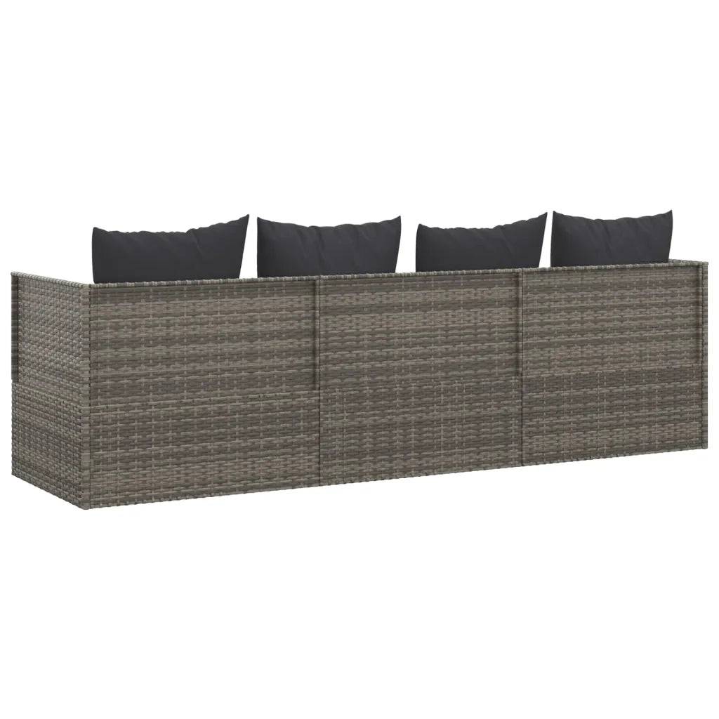 Lettino Prendisole | Sdraio da giardino | Lettino da sole da Esterno con Cuscini Grigio in Polyrattan