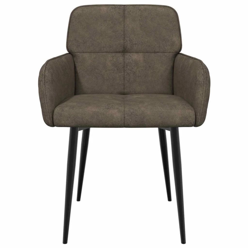 Sedie da pranzo 4 pcs Pelle Scamosciata Sintetica Grigio Scuro 3428231