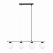 Lampadario Emibig Allora 4xE14 vetro bianco oro nero