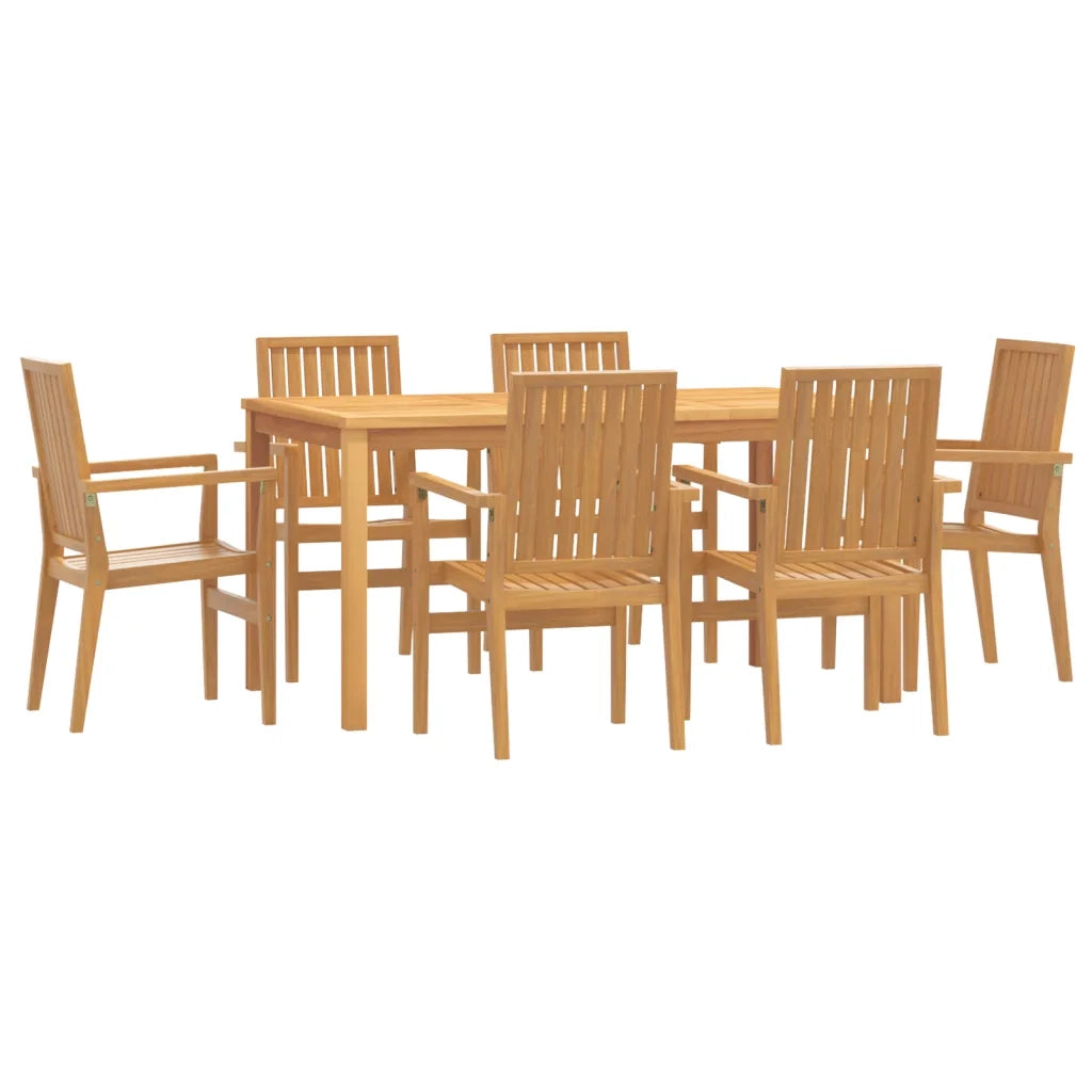 Set da Pranzo da Giardino 7 pz in Legno Massello di Teak 3157916