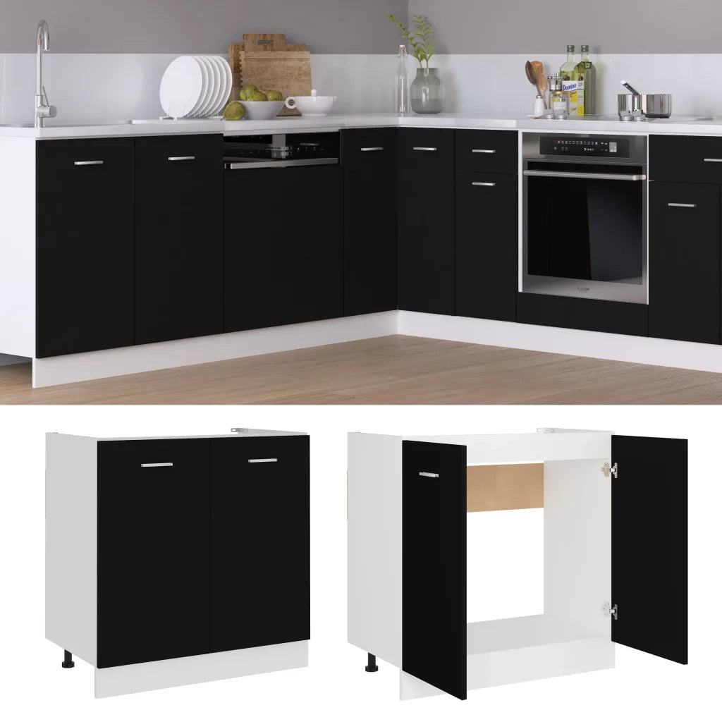 Mobile Sottolavello “Lyon” Nero 80x46x81,5 cm 801197