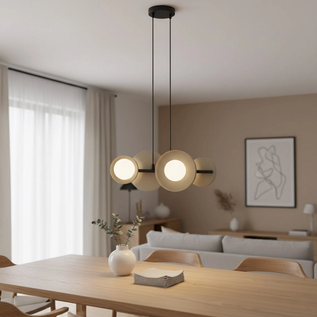 Lampada a sospensione Model in acciaio moka e vetro