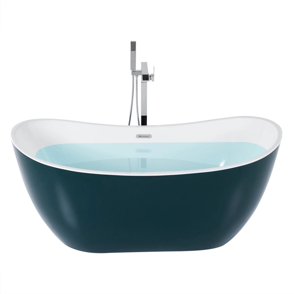 Vasca da bagno acrilico sanitario verde foglia di tè 170 x 77 cm autoportante moderno