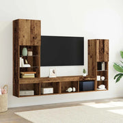 Mobile TV 4 pz-Mobile per TV-Credenza TV Legno vecchio Legno multistrato 904380