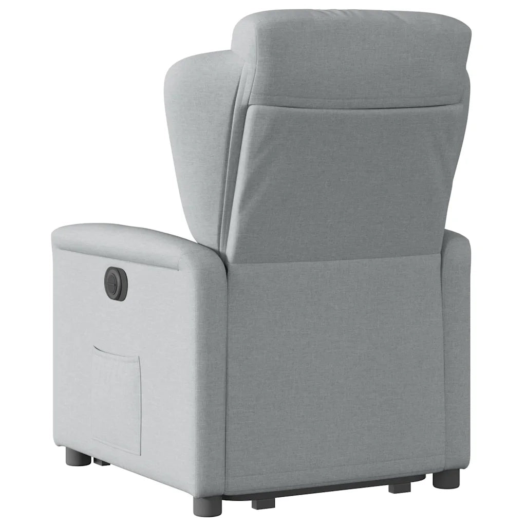 vidaXL Poltrona Reclinante Alzapersona Elettrica Grigio Chiaro Tessuto