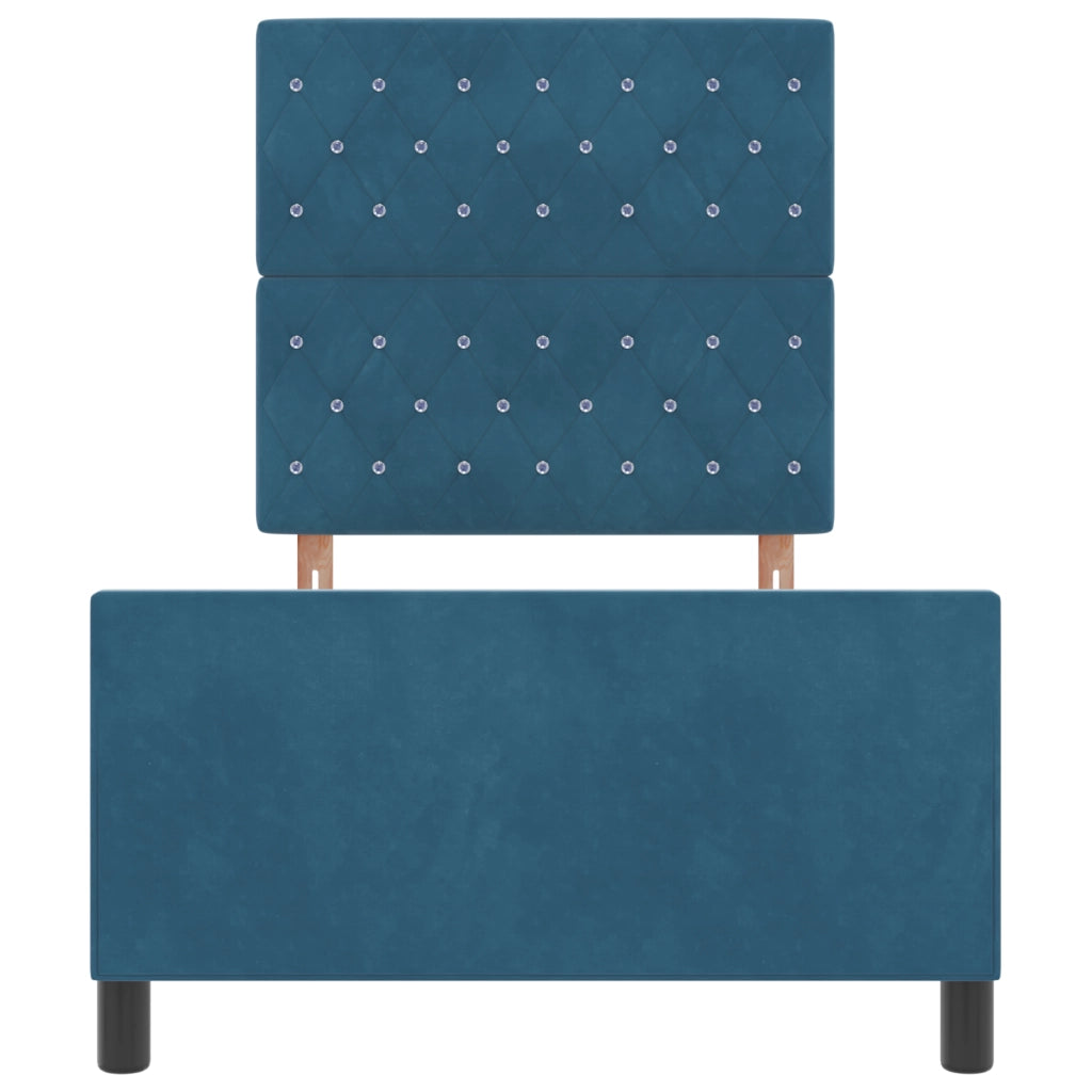 Struttura Letto Blu Scuro 90x200 cm in Velluto