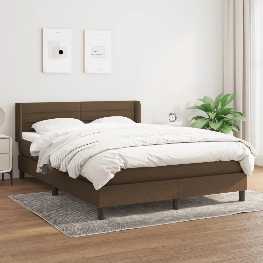 Giroletto a Molle con Materasso Marrone Scuro 140x190cm Tessutocod mxl 74358