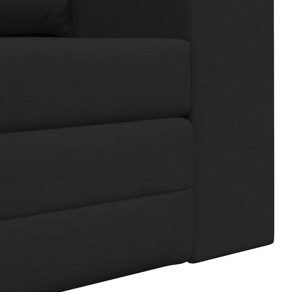 Divano Letto a Terra 2 in 1 Nero 148x71x83 cm Tessuto