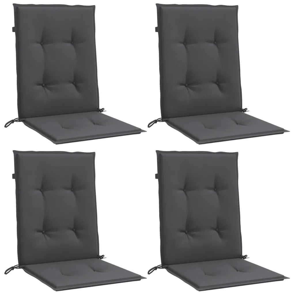 Cuscini Sedia Schiena Bassa 4 pz Antracite MÃ©lange 100x50x4 cm