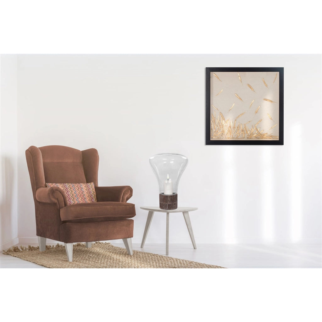 Lanterna portacandele Eris 197 in vetro trasparente e base MDF grigio-scuro