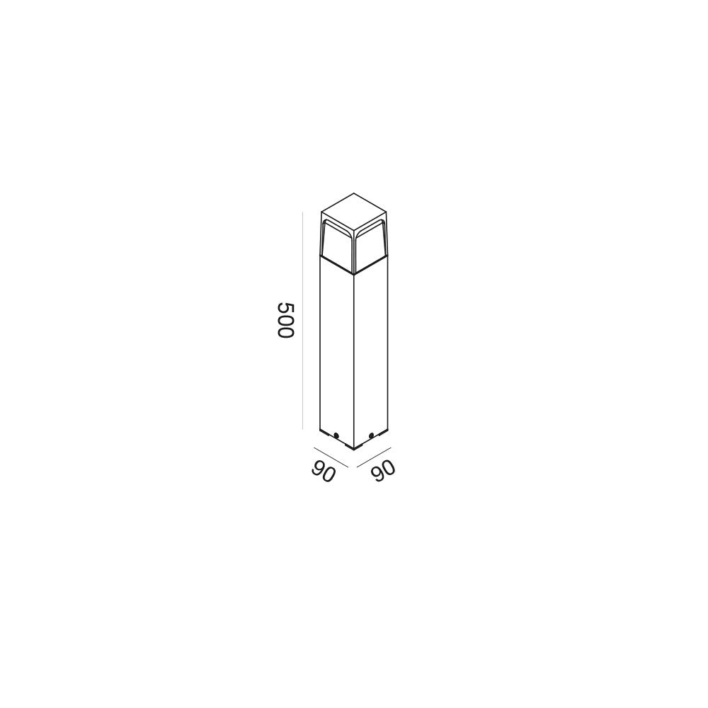 Paletto GES2032 in alluminio antracite, attacco E27 max 18W, IP44, luce per esterni diffusa, design moderno - Gealuce