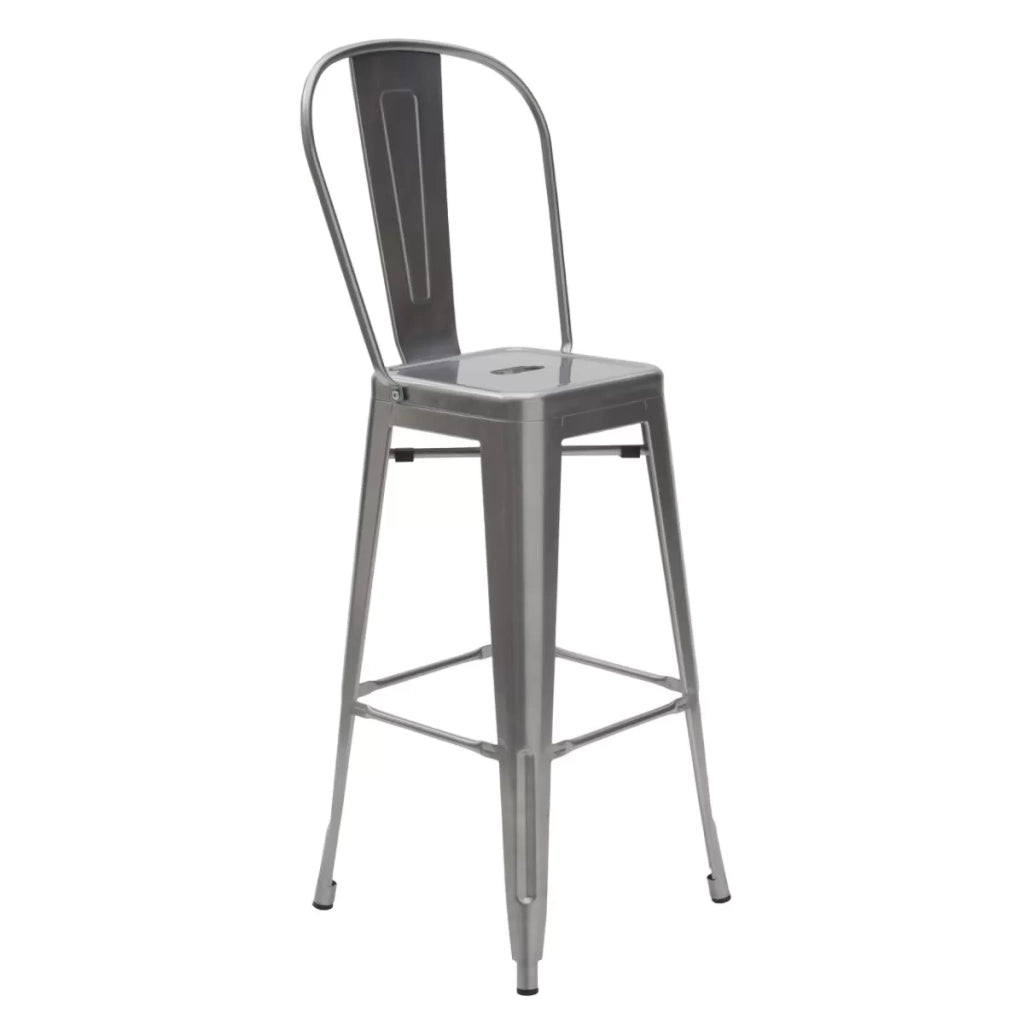 Set da 4 sgabelli moderni metallo grigio metallizzato 45x43x120 - Mobili 2G