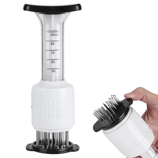 Tenderizzatore per carne con iniettore di marinata - 30 aghi - utensile da cucina in acciaio inossidabile - miglioramento delle prestazioni di cottura