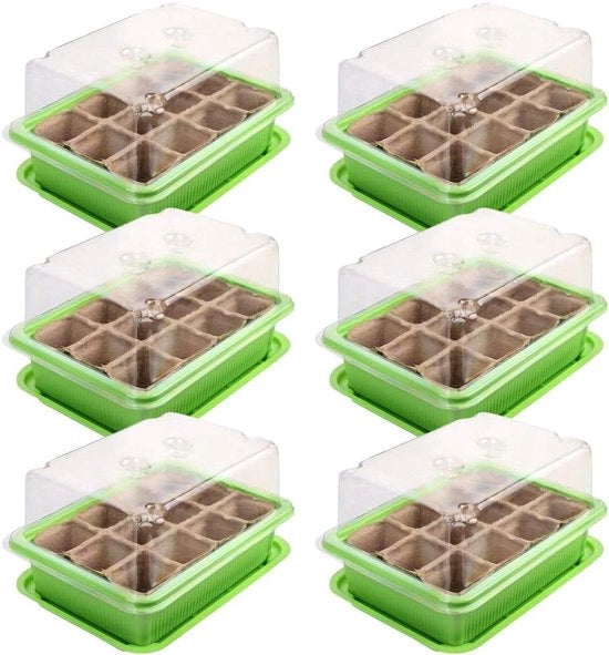 Kit di Coltivazione con Mini Giardino - Contenitori di Coltivazione - 6 Pezzi - Giardino Interno - 20,5 x 15,5 x 11 cm
