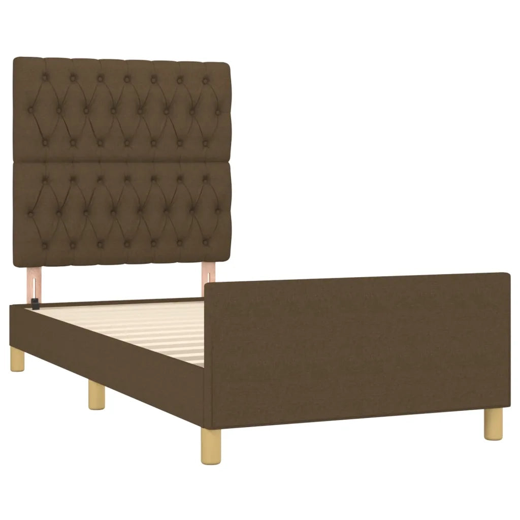Giroletto senza Materasso Marrone Scuro 90x190 cm Tessuto 3125263