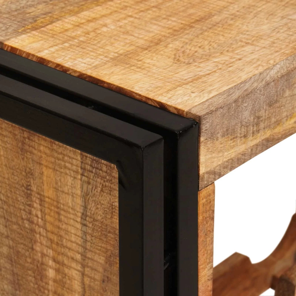 Portabottiglie 100 x 45 x 33 cm Legno di Mango Grezzo Massiccio