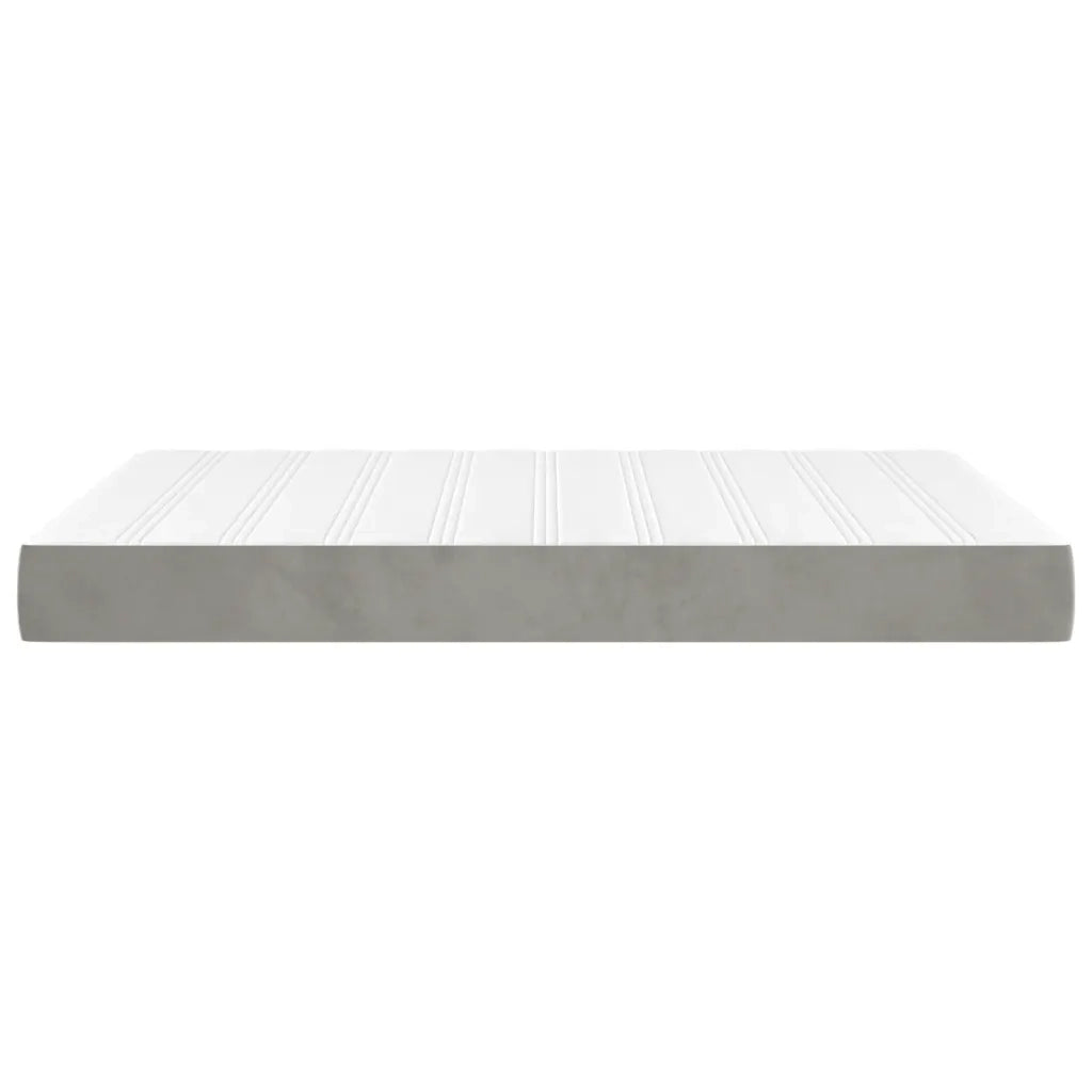 Materasso a Molle Insacchettate Rigidità Media Grigio Chiaro 137x190x20 cm in Velluto 347875