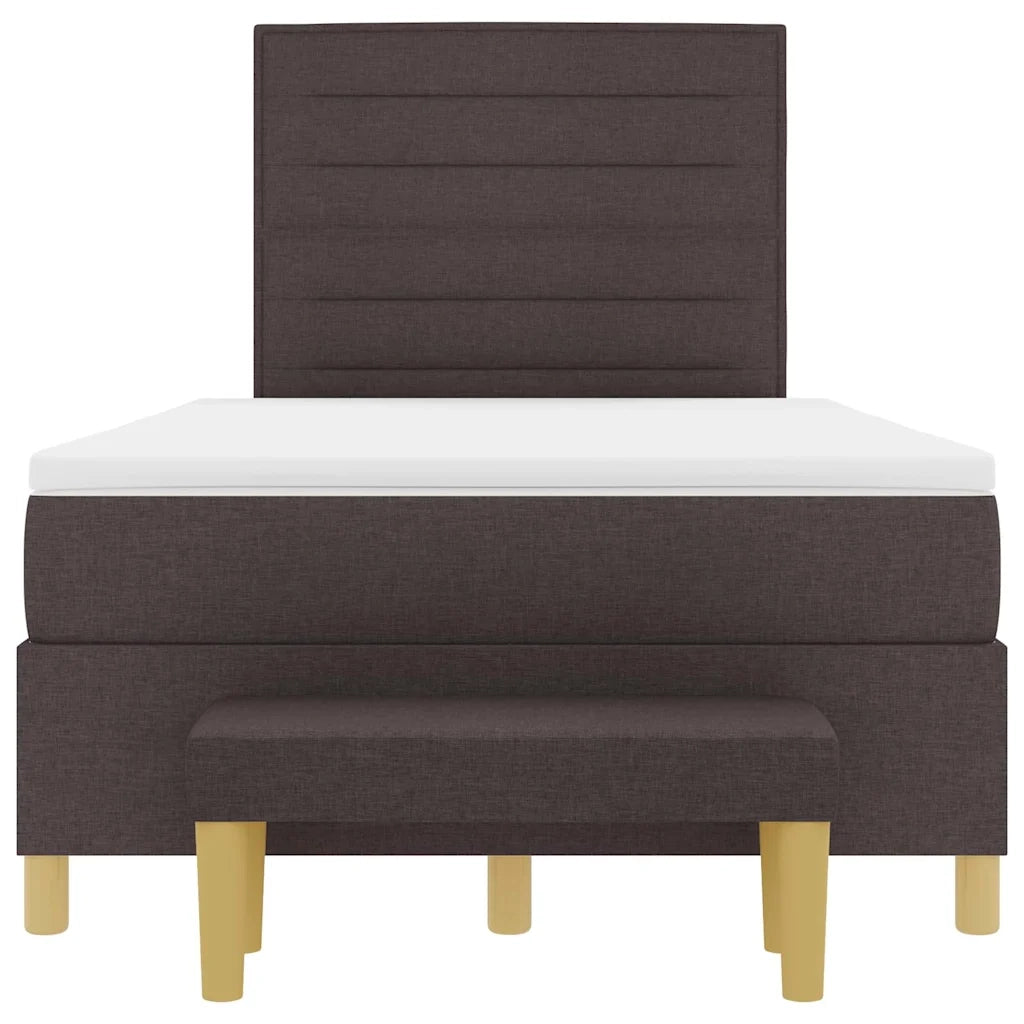 Letto a molle con testiera Marrone scuro 200 x 120 cm Tessuto 3344215