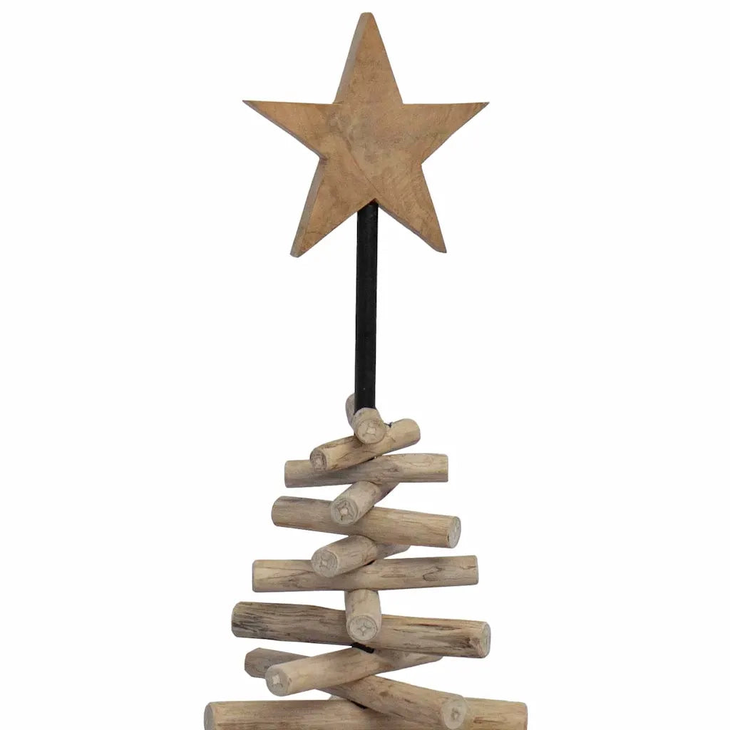 Albero di Natale Marrone 120 cm Legno massello di teak