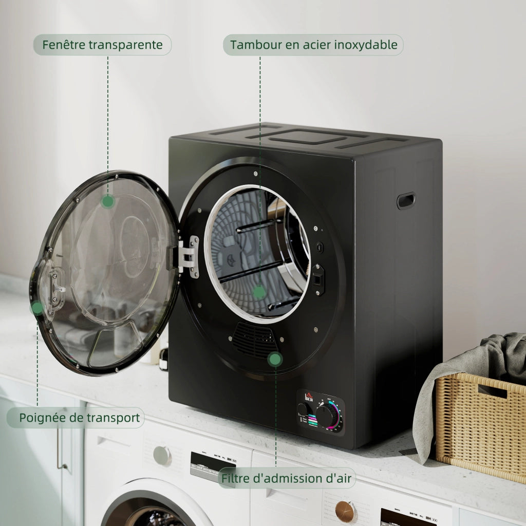 Asciugatrice Elettrica Portatile 850W ¨C zephmum ¨C Nero 49x40.5x60 cm