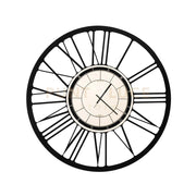Orologio da parete di design numeri romani Nero