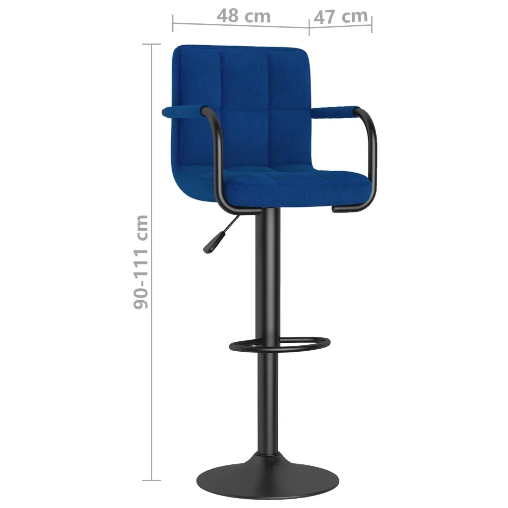 Sgabello da Bar Blu in Tessuto