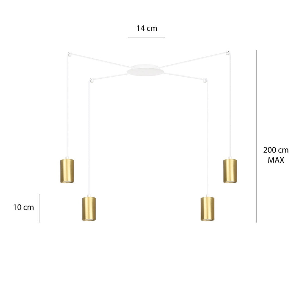 Lampada a sospensione TRAKER in acciaio bianco e oro