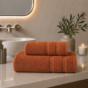 Saleneba, Telo Bagno set di 2 Asciugamano Viso 60x110 cm Asciugamano Ospite 40x60 cm, Arancione