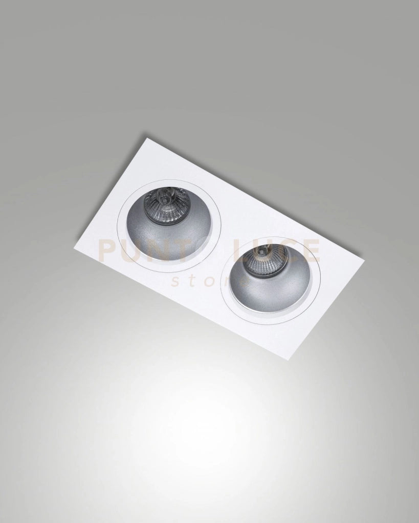 LEON CORNICE DI FARETTI INCASSO 2 LUCI BIANCA ATTACCO GU10 24X12,8CM