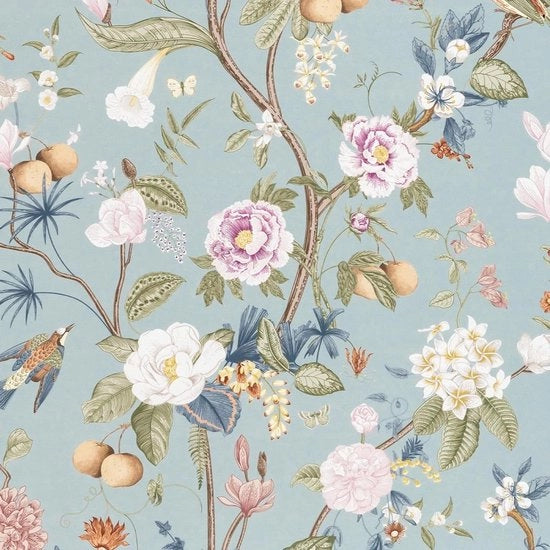 Decorazione per Parete Autoadesiva a Blocco di Fiori in Vinile Resistente all'Acqua 44 cm x 300 cm